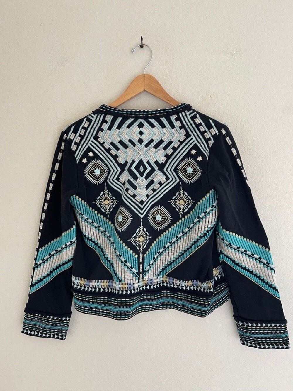 JOHNNY WAS "OLIVER" Heavily Embroidered 100% Cotton Jacket/Sweater; XS: NWOT!!